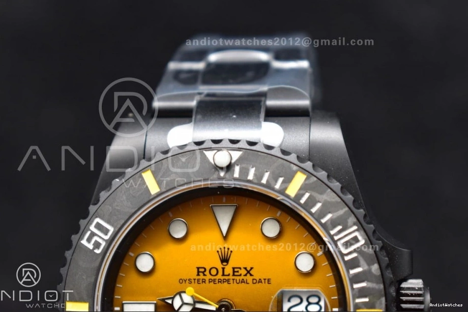 DLC VSF Popular Submariner VS Bracelet on Yellow DLC Best Black Edition DIW Dial 1:1 476 0416